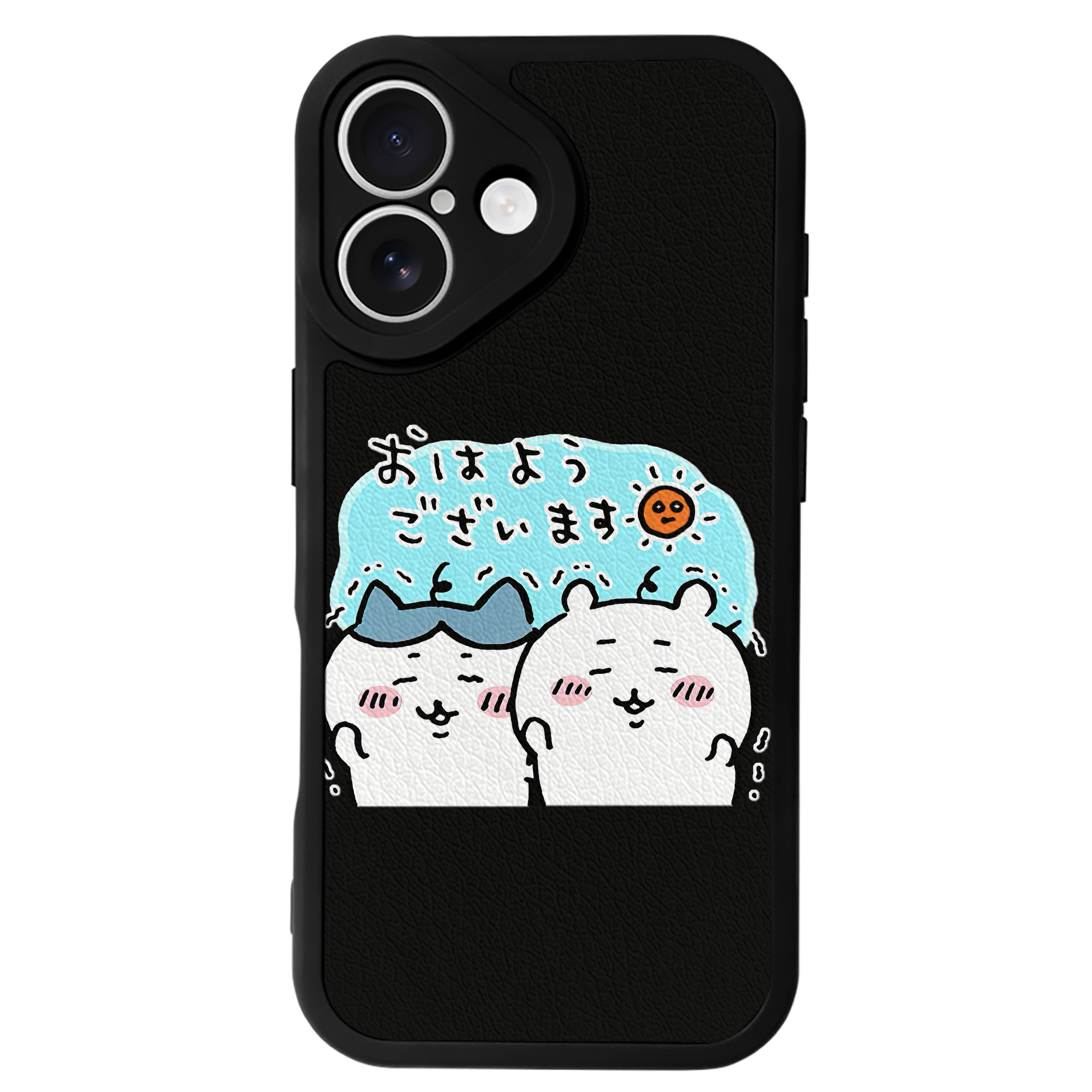 （画像用） ちいかわ ハチワレ Chii-kawa hachiware 【iPhone 16シリーズ対応】シリコンスマホケース（レザー調） 材質：シリコン